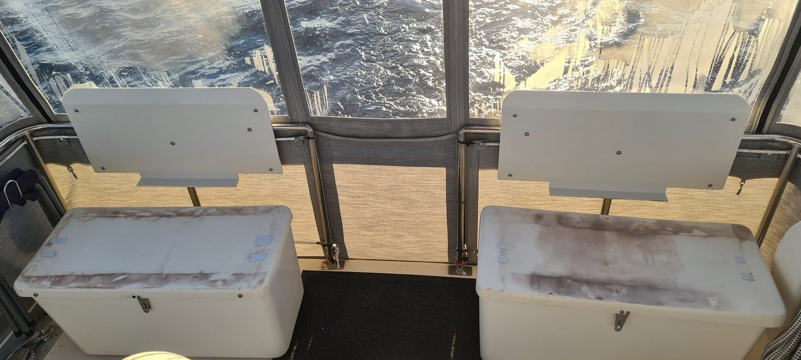 Original boat double seats before upholstery work
